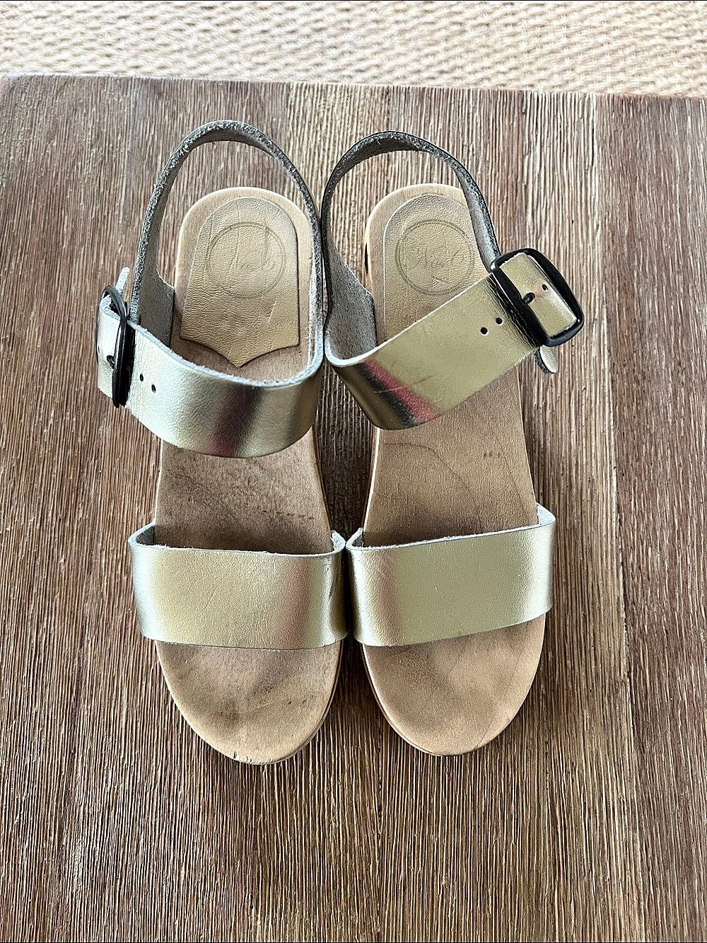 No. 6 Gold Metallic Platform Sandals EU 38